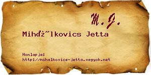 Mihálkovics Jetta névjegykártya